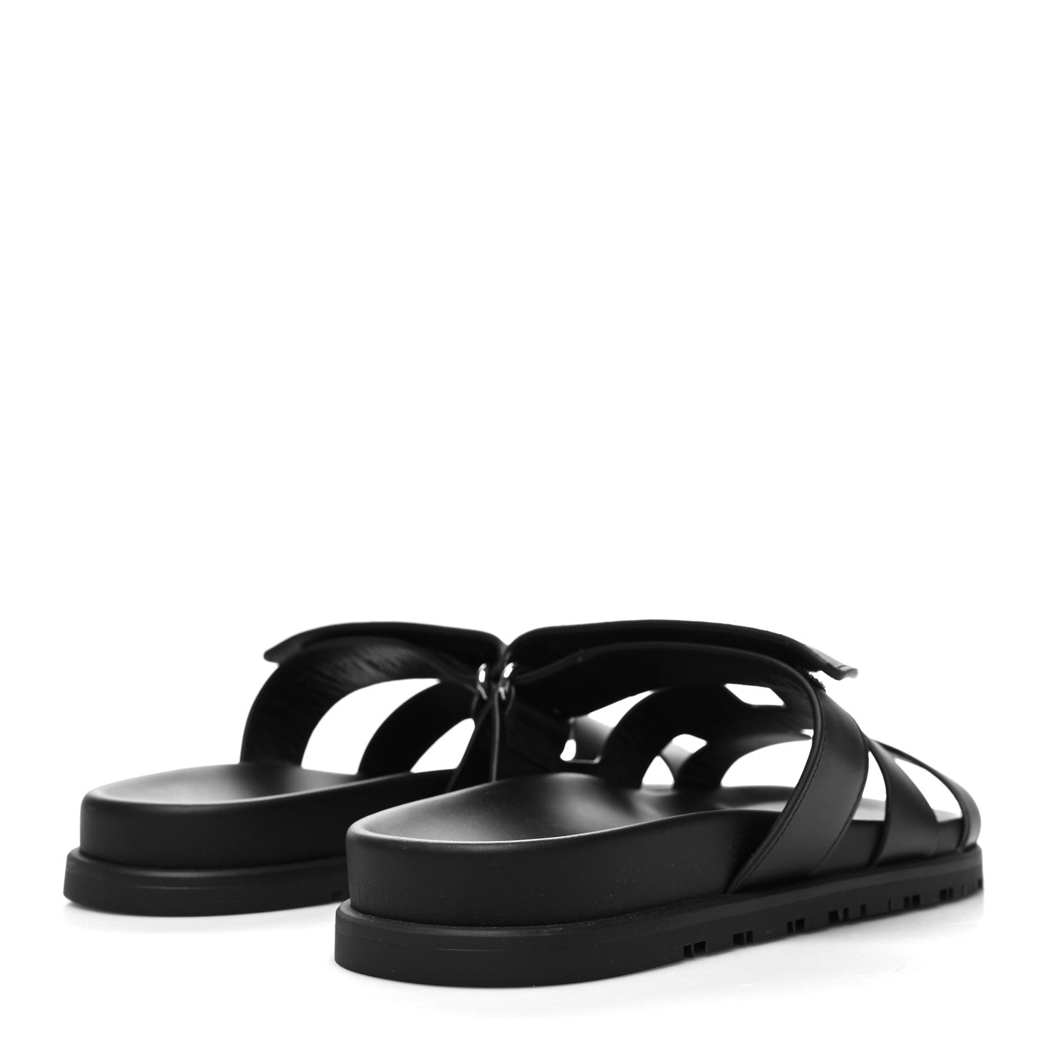 Hermes Calfskin Womens Chypre Sandals 39.5 Black 4 of 9