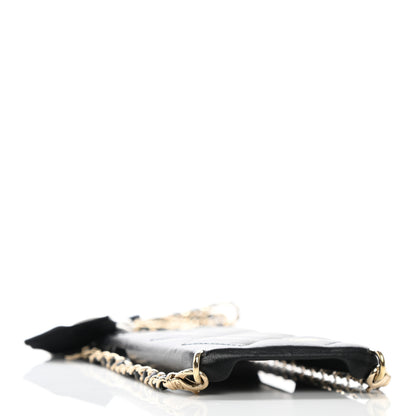 Chanel Lambskin Quilted Camellia Bow iPhone XII Pro Holder With Chain Black 4 of 8