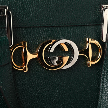 Gucci Grainy Calfskin Medium Zumi Top Handle Bag Vintage Green 6 of 7
