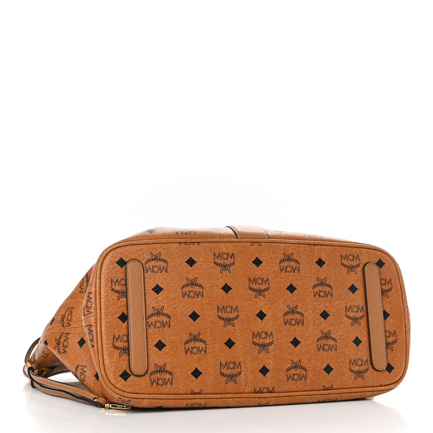 MCM Visetos Medium Liz Reversible Shopper Tote Cognac 6 of 13