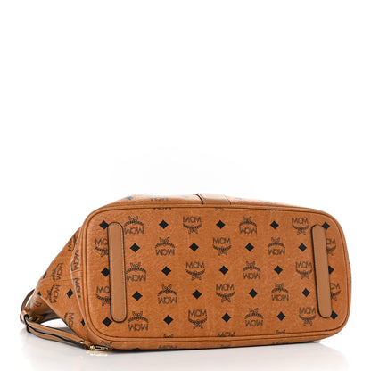 MCM Visetos Medium Liz Reversible Shopper Tote Cognac 6 of 13
