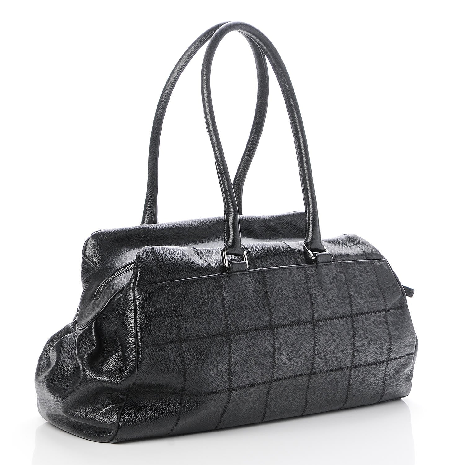 Chanel Caviar Square Stitched Large Satchel Black 4 of 8