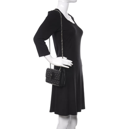 Gucci Calfskin Small Studded Miss Bamboo Shoulder Bag Black 2 of 11