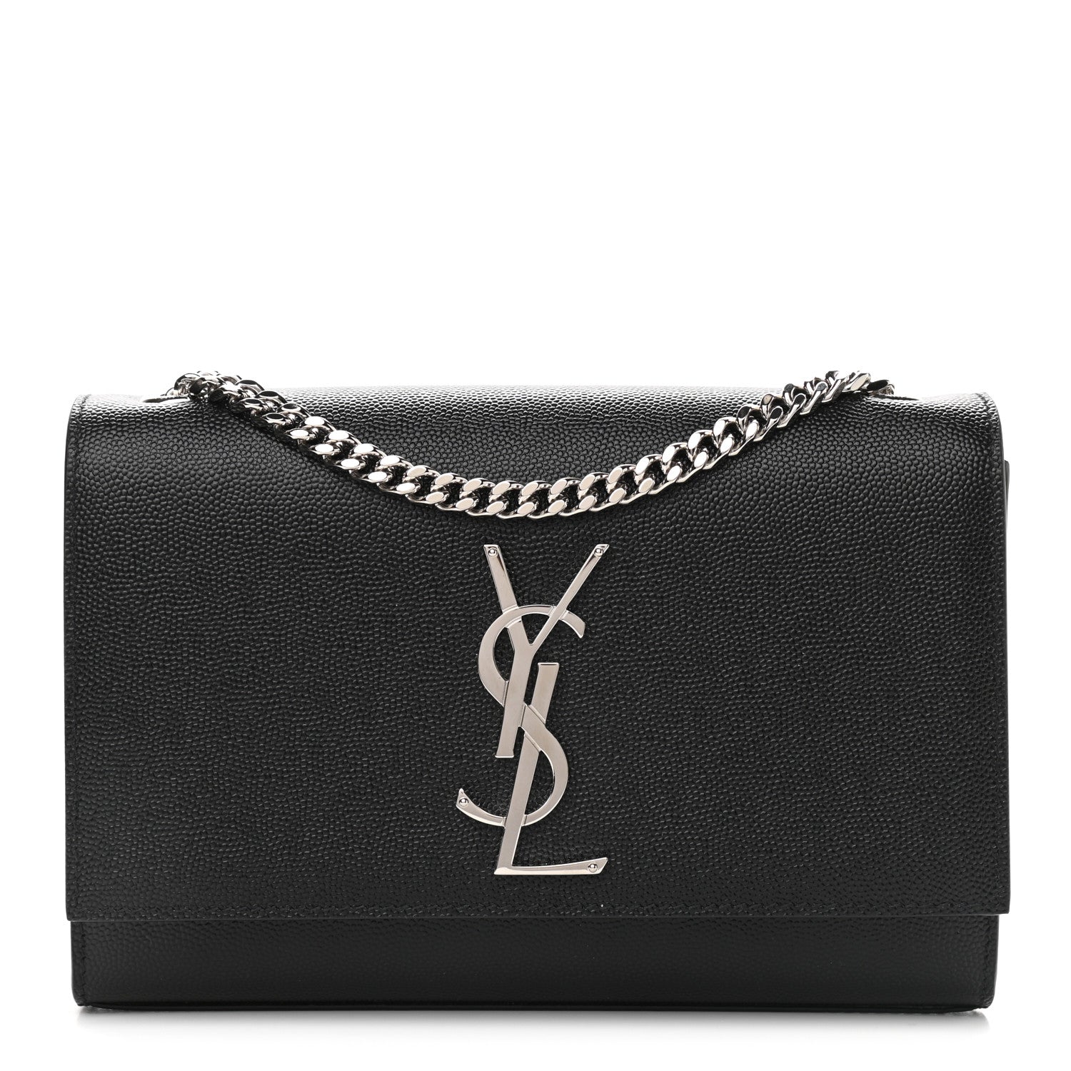 Saint Laurent Grain De Poudre Small Monogram Kate Satchel Black 1 of 8