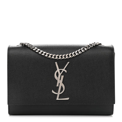Saint Laurent Grain De Poudre Small Monogram Kate Satchel Black 1 of 8