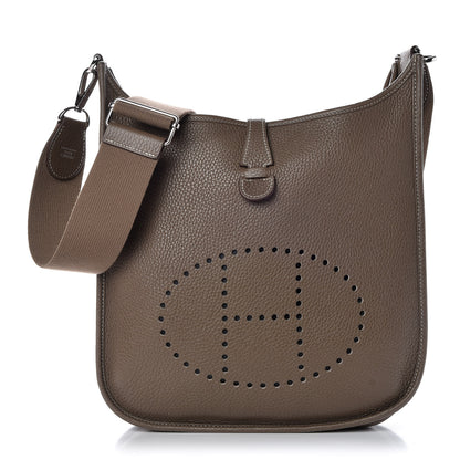 Hermes Taurillon Clemence Evelyne III PM Etoupe 1 of 9