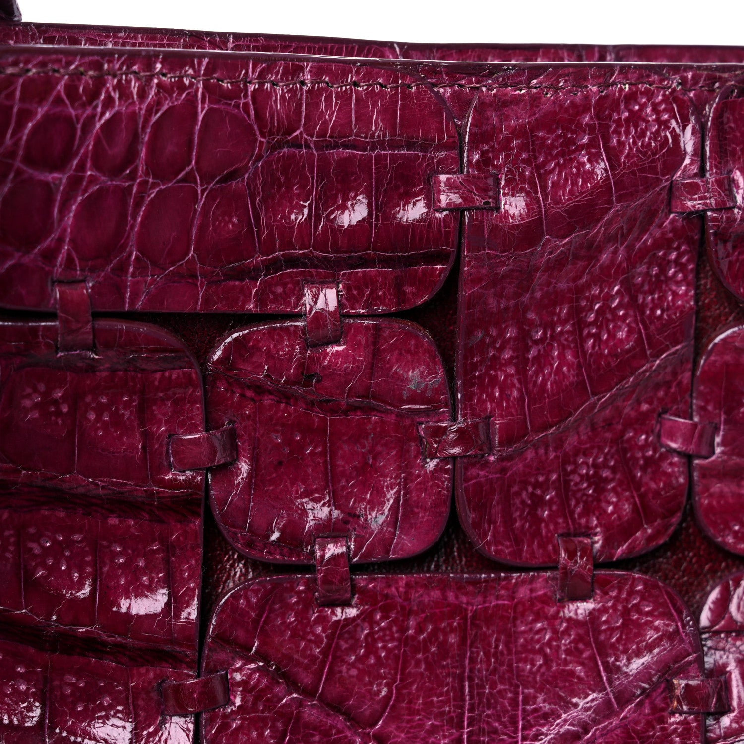 Nancy Gonzalez Crocodile Leaf Tote Puprle 14 of 15