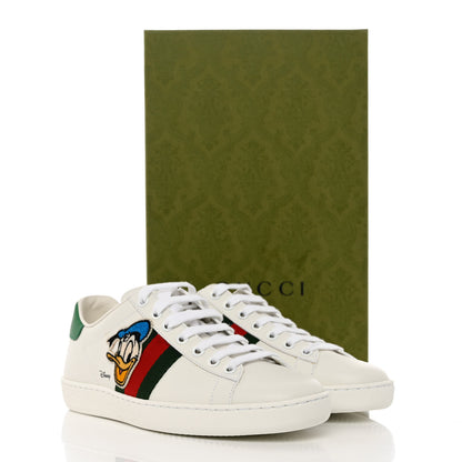 Gucci X DISNEY Calfskin Miro Soft Web Donald Duck Womens Ace Sneakers 35.5 White New Shamarock 9 of 9