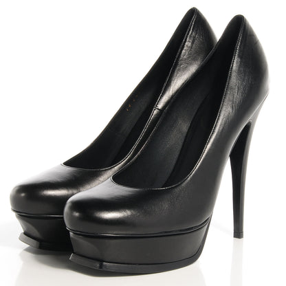 Saint Laurent Calfskin Tribute 105 Platform Pumps 41.5 Black 3 of 8