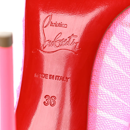 Christian Louboutin Tulle Patent Follies Draperia 100 Pumps 36 Shocking Pink 7 of 9