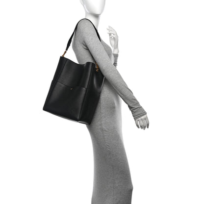 Celine Soft Grained Calfskin Sangle Bucket Bag Black 2 of 12