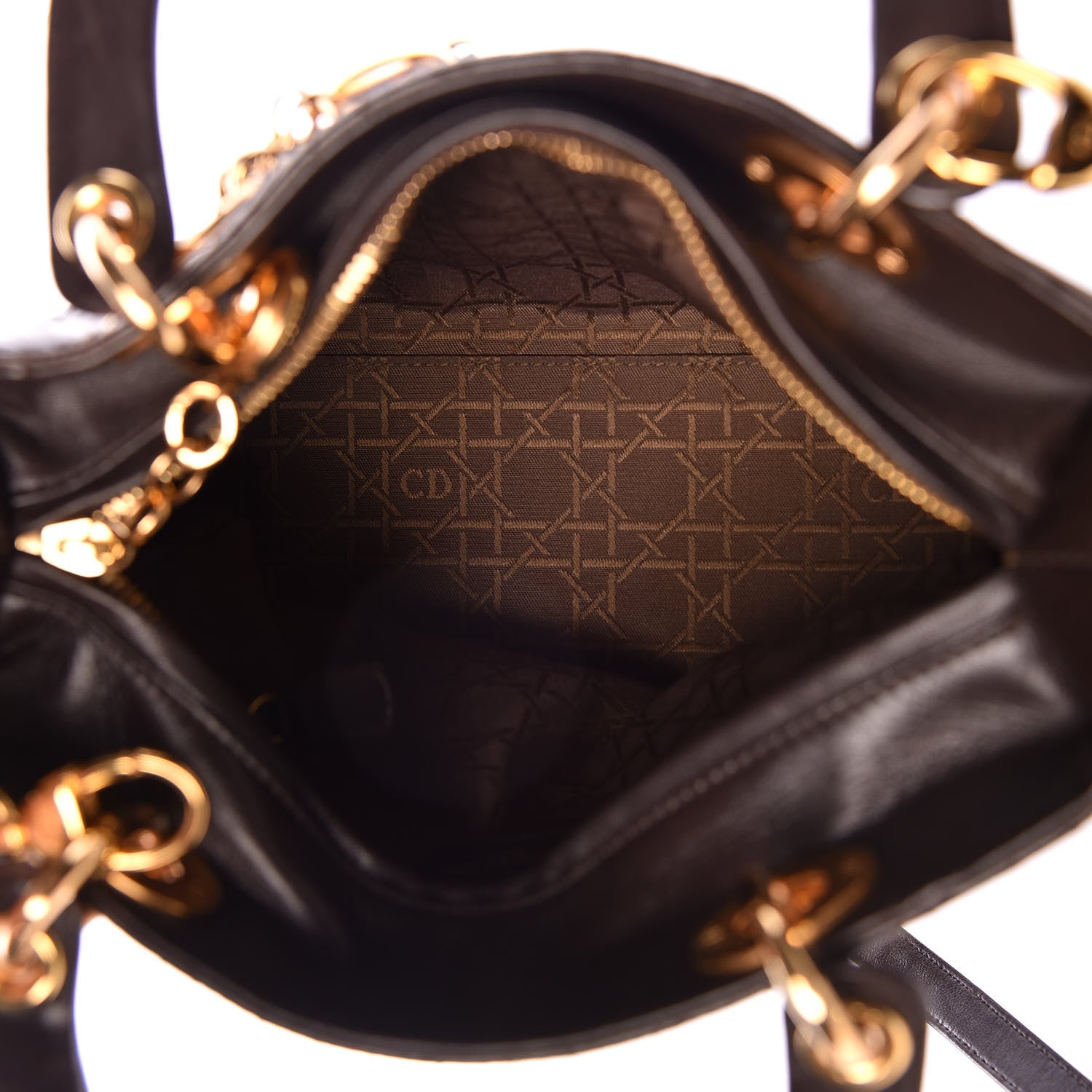 Christian Dior Lambskin Cannage Medium Lady Dior Dark Brown 7 of 18