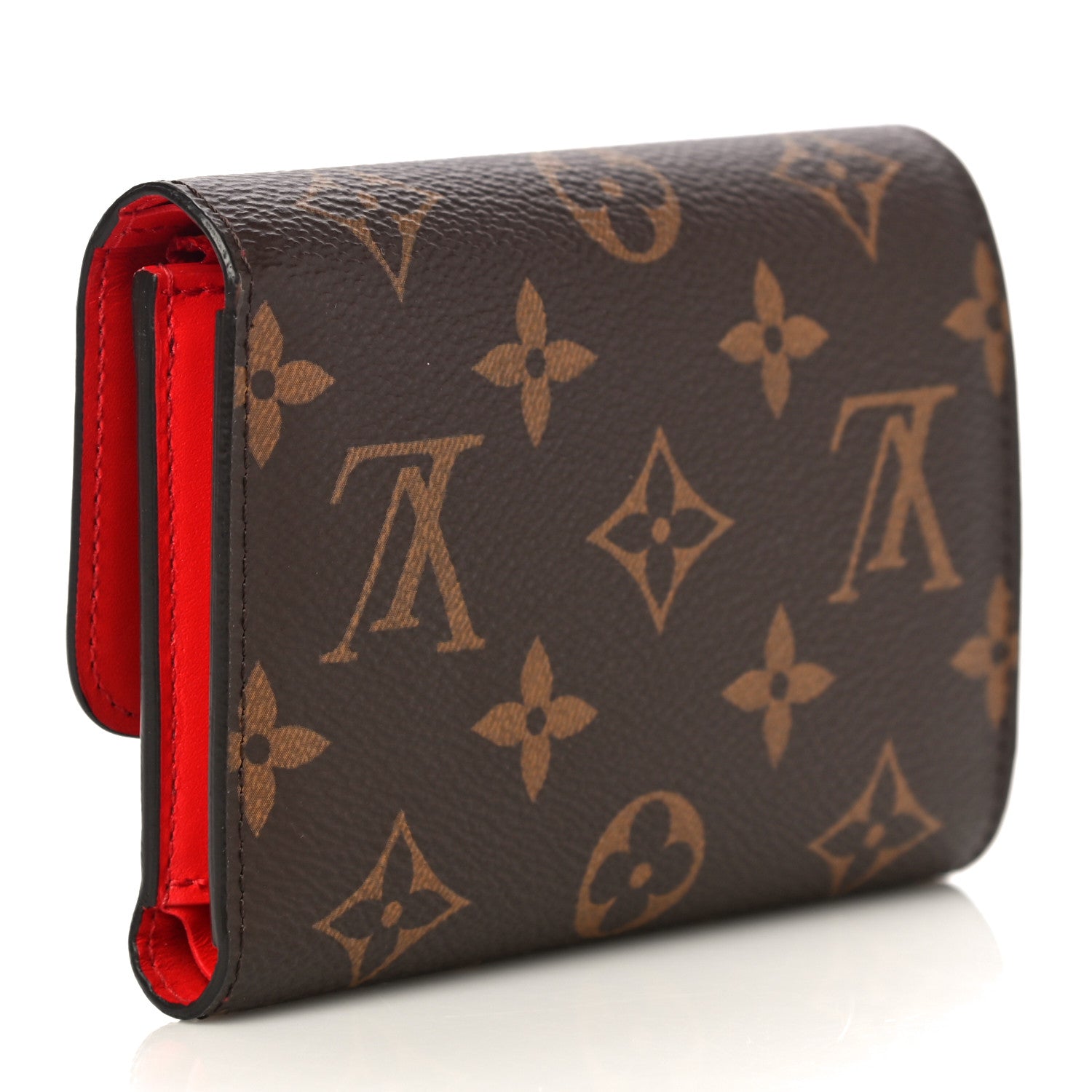 Louis Vuitton Monogram Flower Lock Compact Wallet Coquelicot 3 of 9