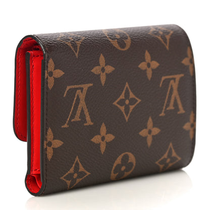 Louis Vuitton Monogram Flower Lock Compact Wallet Coquelicot 3 of 9