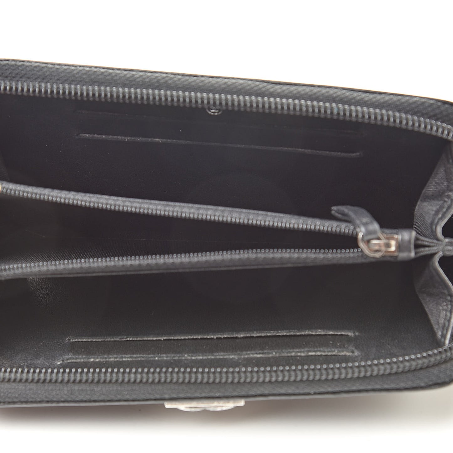 Caviar Quilted Small Boy Zip Around Wallet Black