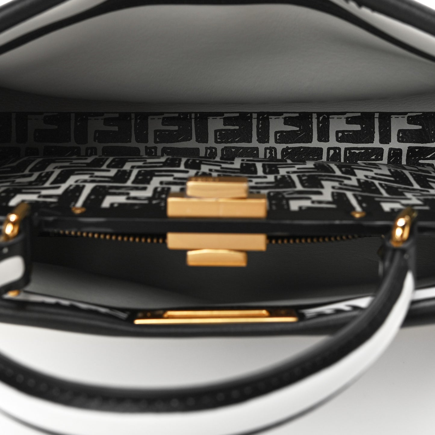 X JOSHUA VIDES Calfskin Medium Peekaboo Iconic Satchel White Black
