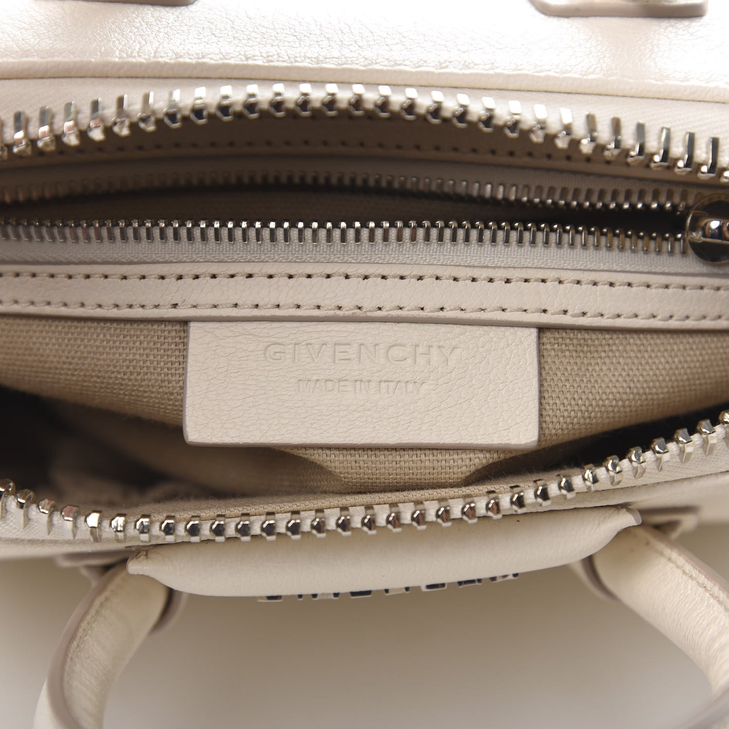 Sugar Goatskin Mini Antigona Beige Buff