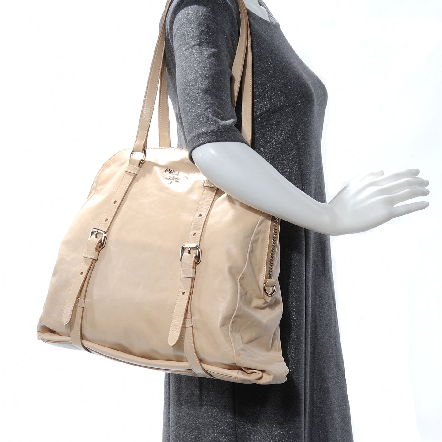 Leather New Look Tote Beige