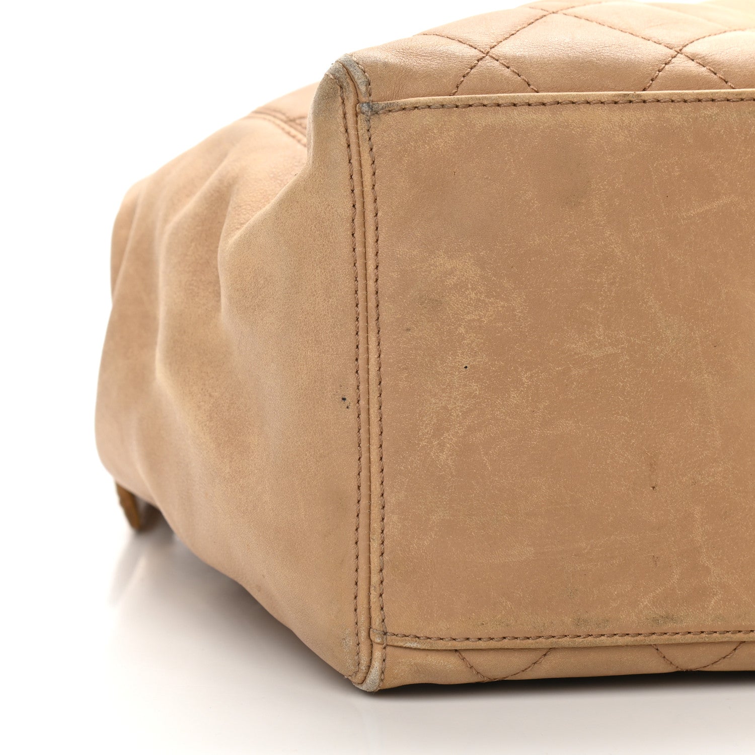 Chanel Calfskin Quilted CC Shopping Tote Beige 11 of 17