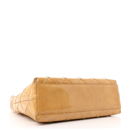 Chanel Patent Quilted Shoulder Bag Beige 4 of 13
