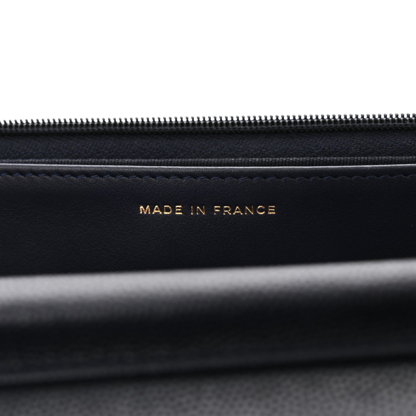 Caviar Quilted Wallet on Chain WOC Navy Blue