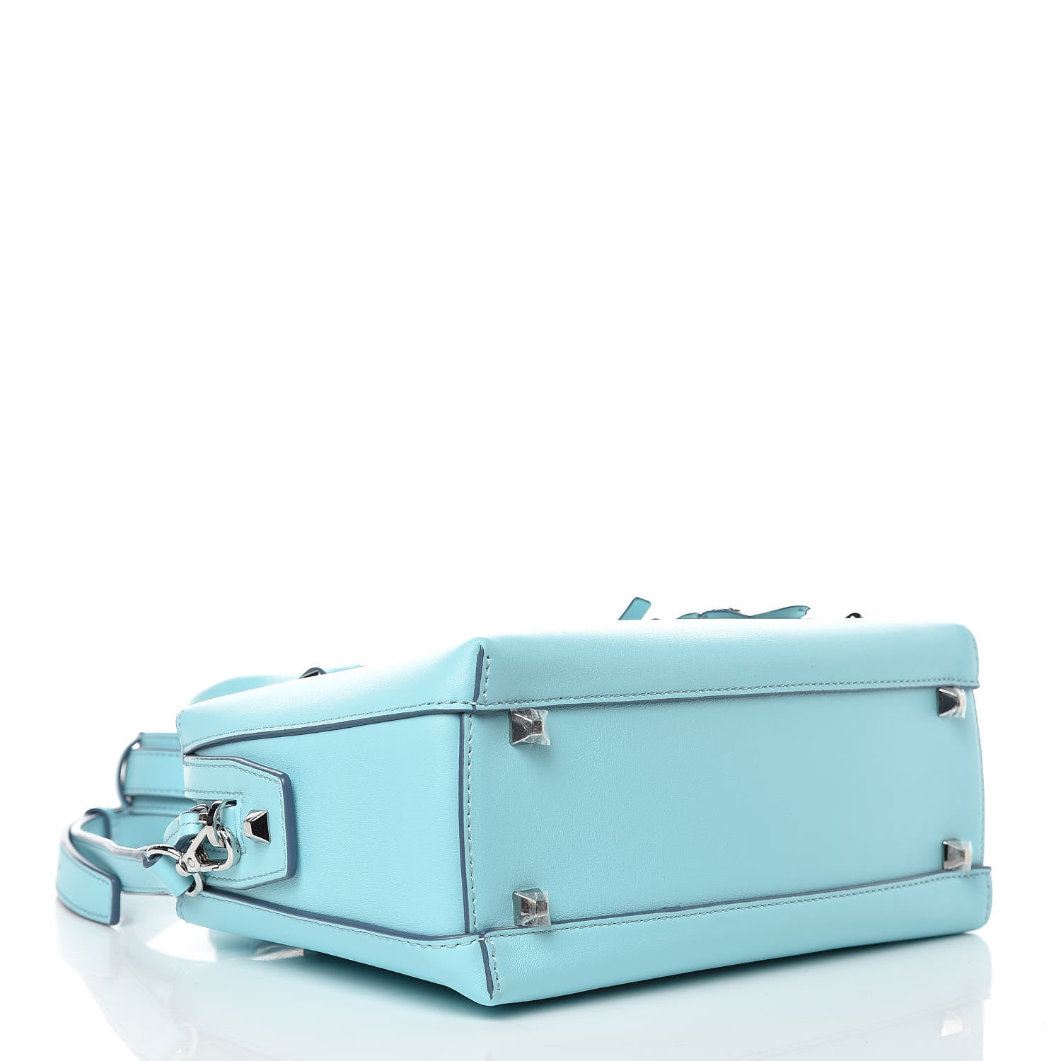 MCM Calfskin Small Cherry Blossom Ella Boston Liquid Blue 4 of 9