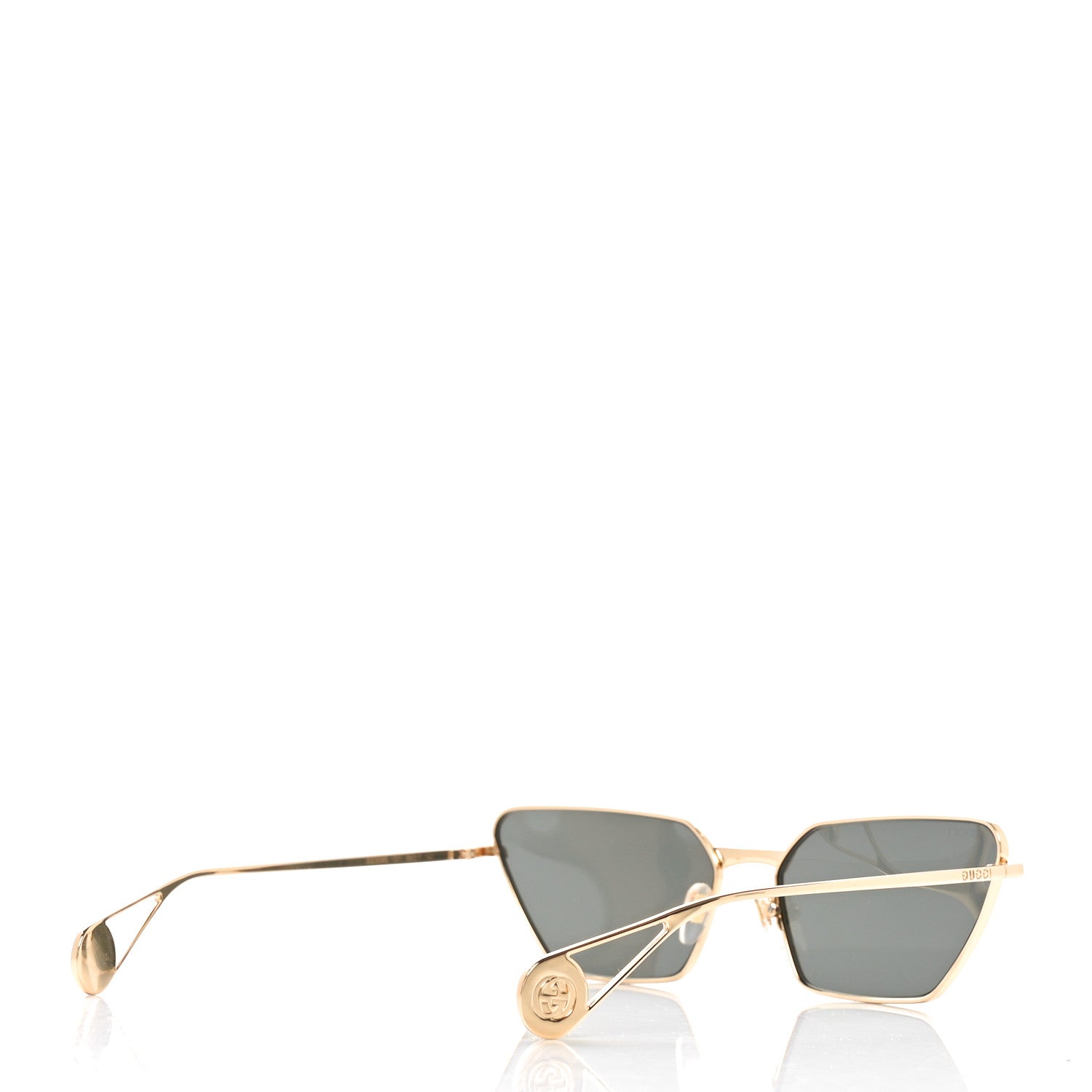 Gucci Rectangular Sunglasses GG0538S Gold Black 4 of 8