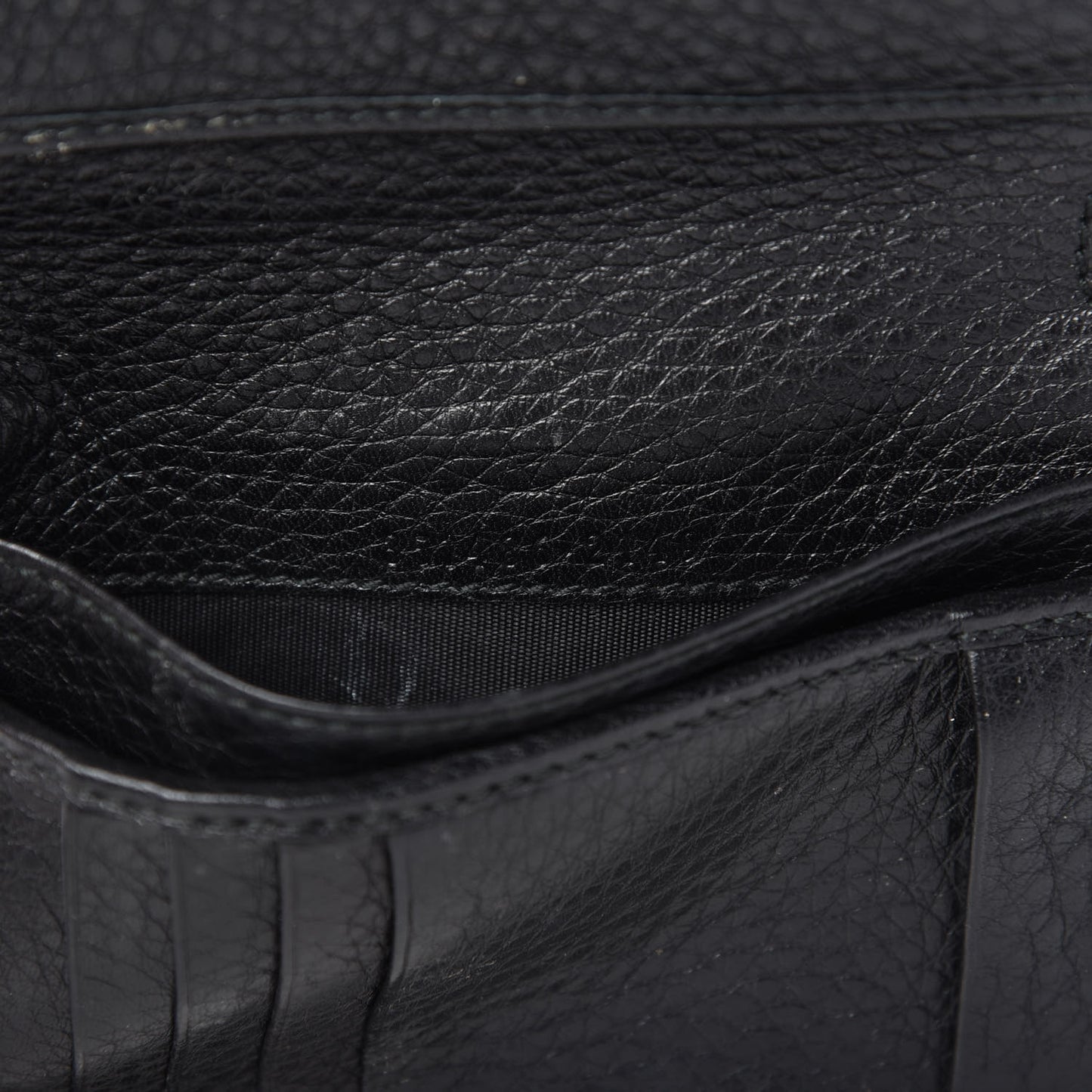Pebbled Calfskin Medium Soho Zip Around Wallet Black