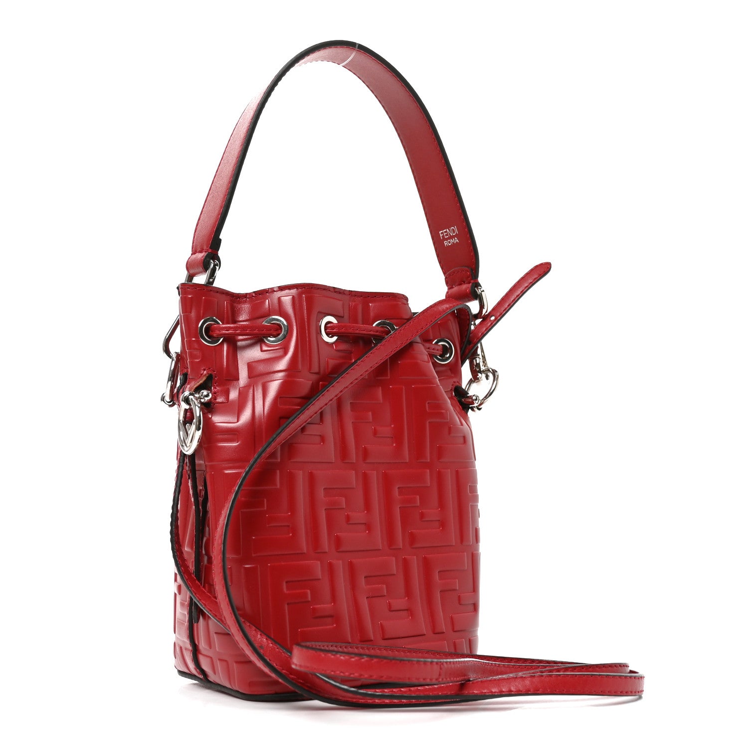 Fendi Vitello Liberty F is Fendi FF 1974 Embossed Mini Mon Tresor Bucket Bag Fragola 3 of 10