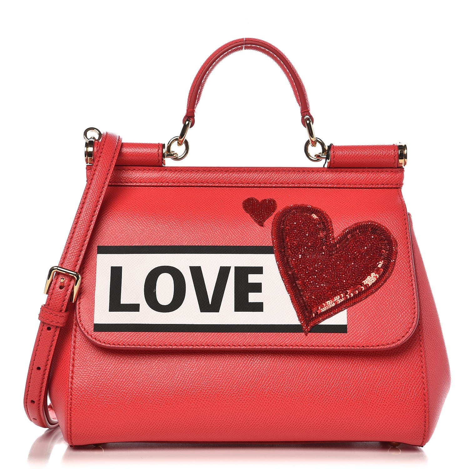 Dolce & Gabbana Dauphine Love Medium Miss Sicily Satchel Red 1 of 9