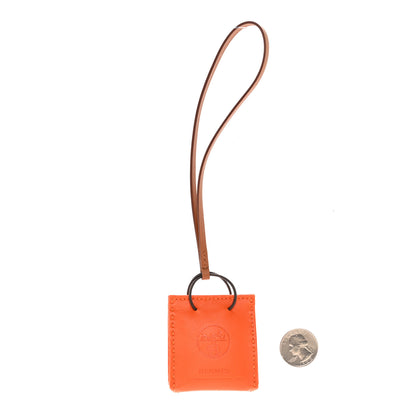Hermes Milo Lambskin Swift Shopping Bag Charm Feu Gold 2 of 4