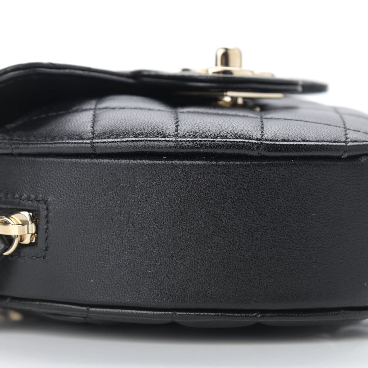 Lambskin Quilted CC In Love Heart Clutch With Chain Black