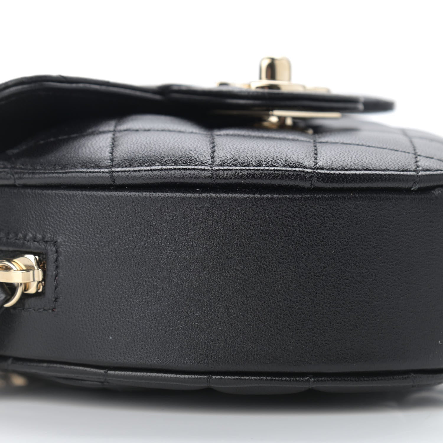 Chanel Lambskin Quilted CC In Love Heart Clutch With Chain Black 9 of 11