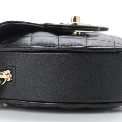 Chanel Lambskin Quilted CC In Love Heart Clutch With Chain Black 9 of 11