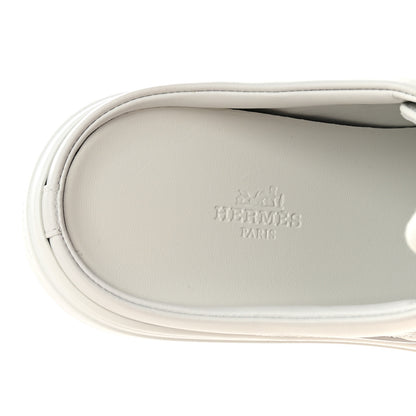 Hermes Calfskin Keep Mule Sneakers 38 White 8 of 10
