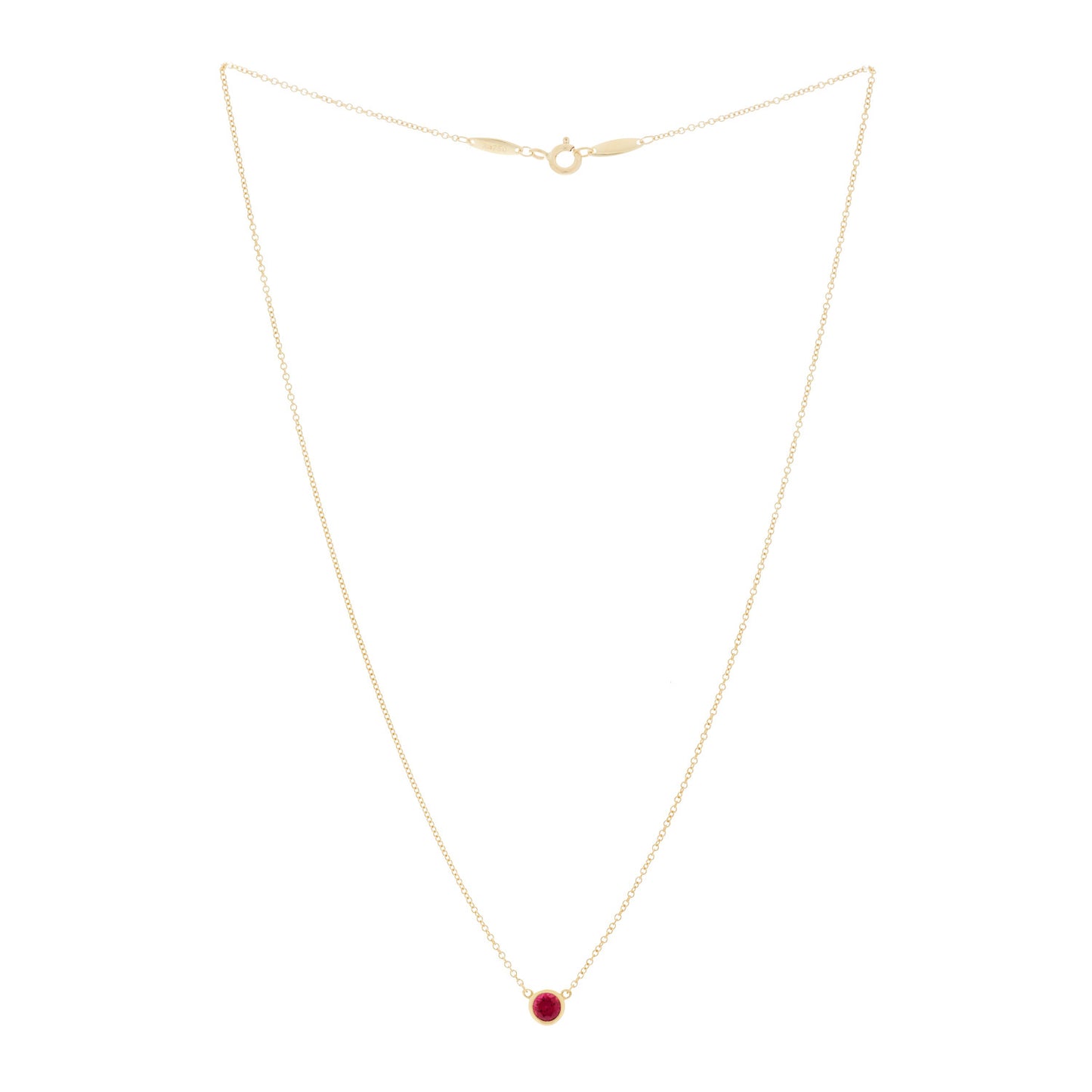 18K Yellow Gold Ruby Elsa Peretti Color By The Yard Pendant Necklace