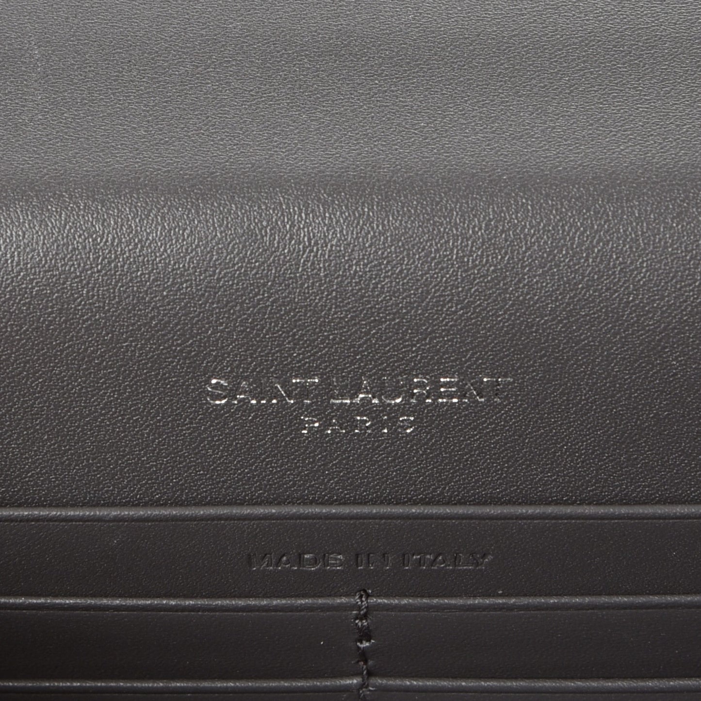Smooth Calfskin Classic Monogram Kate Tassel Chain Wallet Grey
