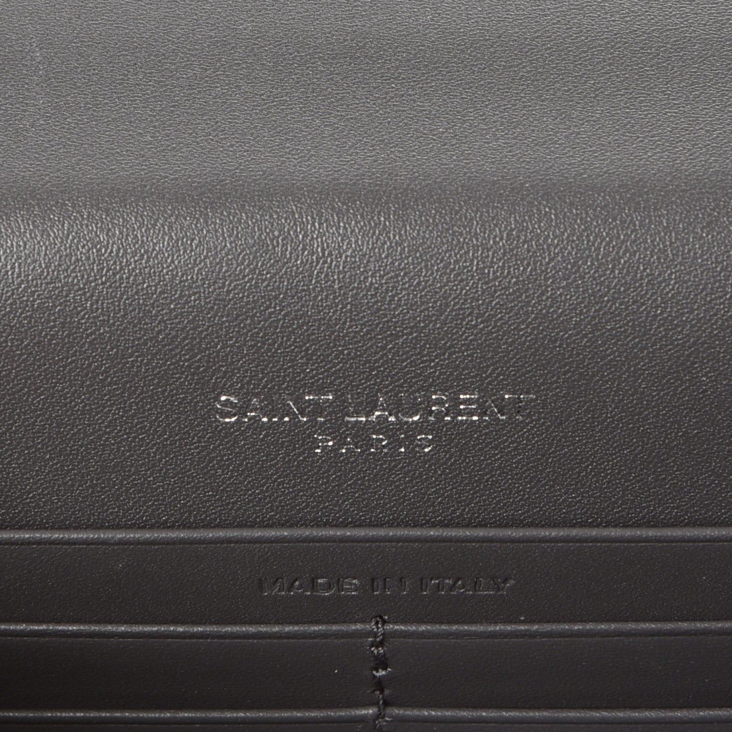 Saint Laurent Smooth Calfskin Classic Monogram Kate Tassel Chain Wallet Grey 6 of 7