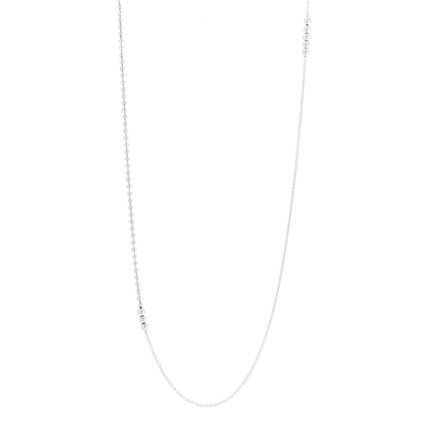 Sterling Silver Long Bead Necklace