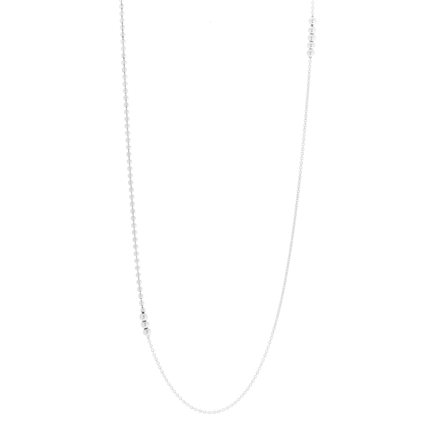 Tiffany Sterling Silver Long Bead Necklace 1 of 5