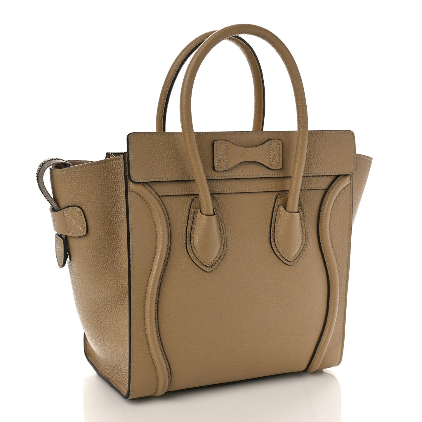 Drummed Calfskin Micro Luggage Dune