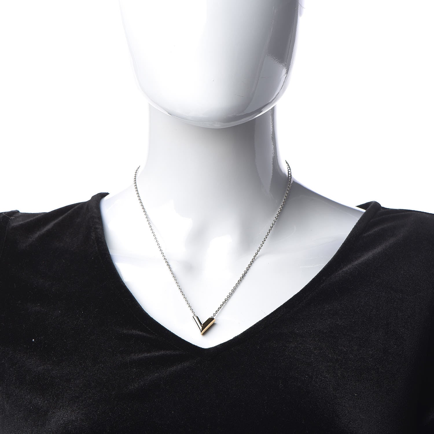 Louis Vuitton Essential V Necklace Silver 2 of 4