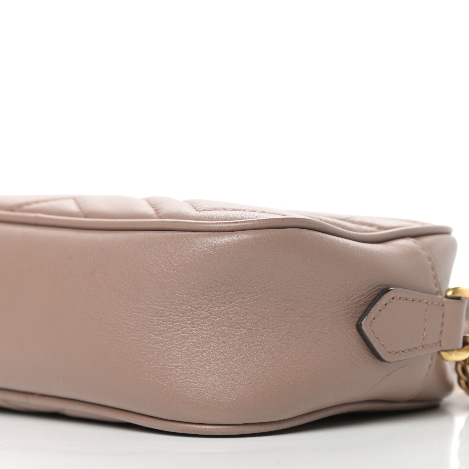 Gucci Calfskin Matelasse Mini GG Marmont Chain Shoulder Bag Porcelain Rose 9 of 10
