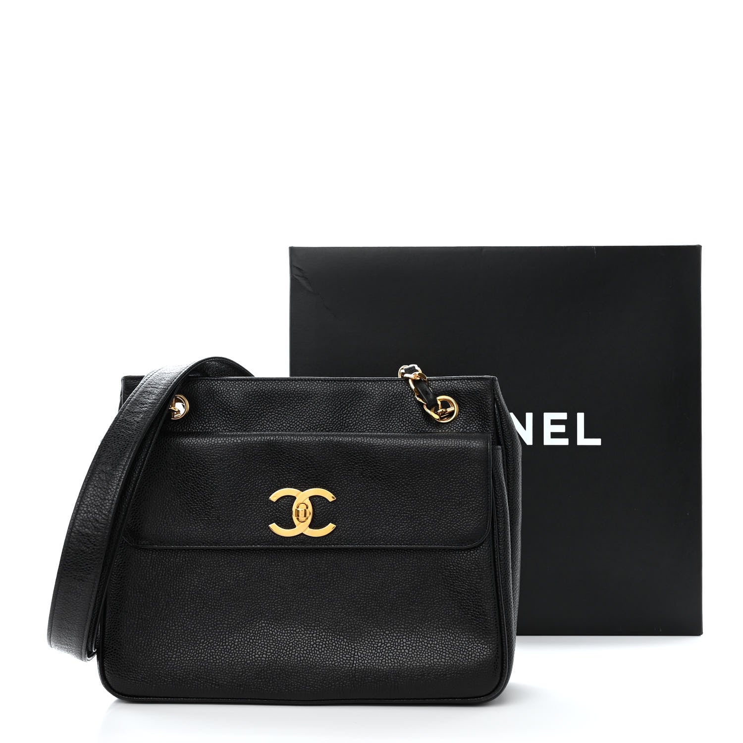 Chanel Caviar Flap Shoulder Bag Black 13 of 13