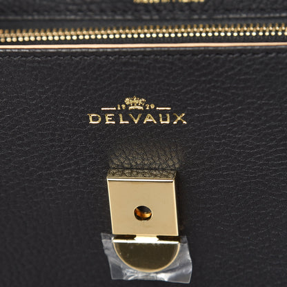 Delvaux Grained Calfskin MM Metal Frame Tempete Satchel Black 8 of 10
