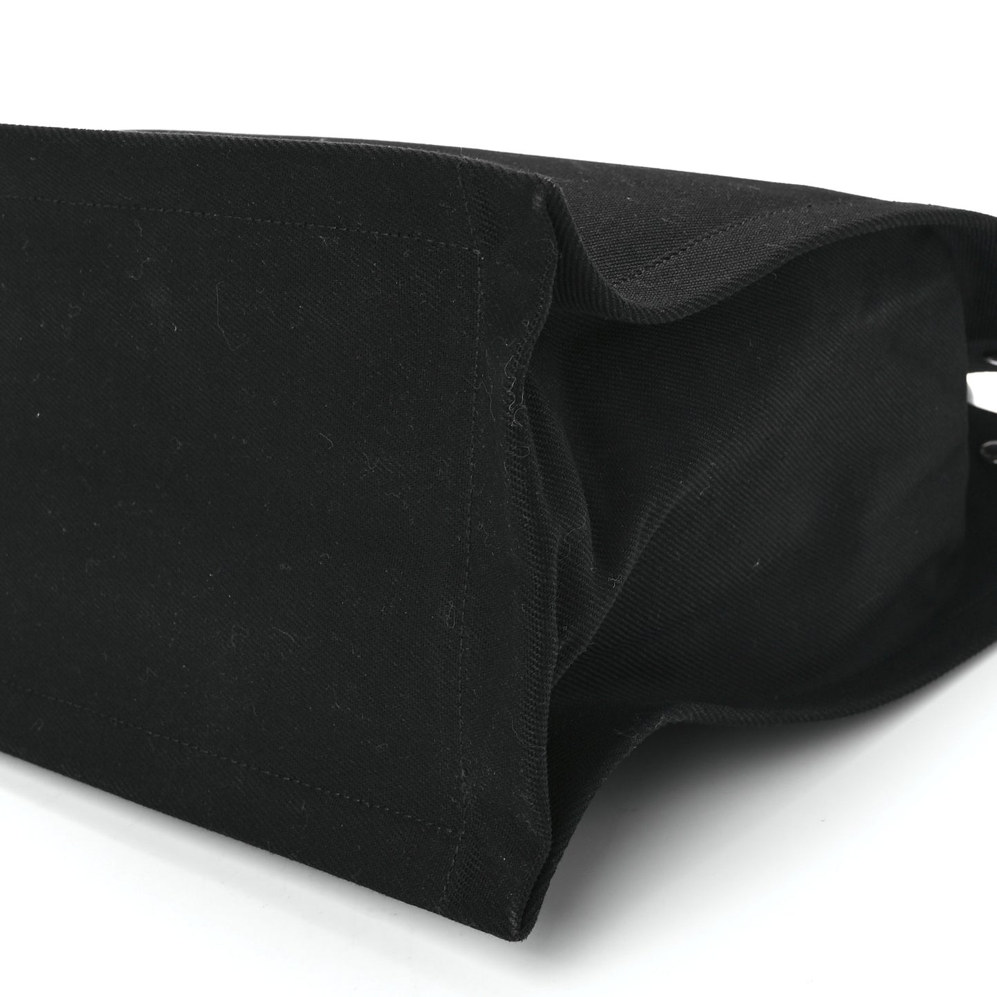 Linen Calfskin Rive Gauche North South Tote Black