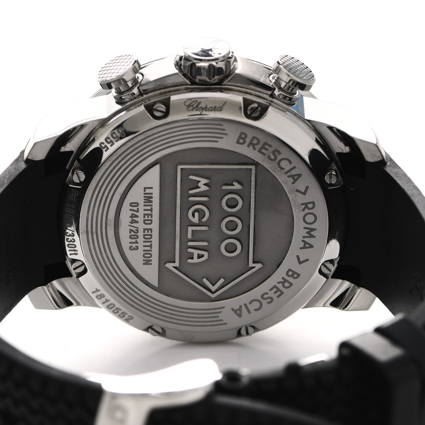 Stainless Steel Rubber 44mm Mille Miglia Chronograph Automatic Watch Black