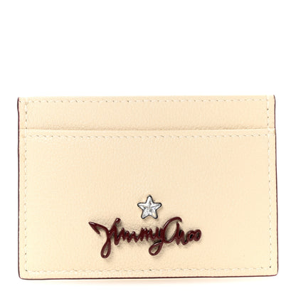 Jimmy Choo Grainy Calfskin Aries Card Case Linen 1 of 6