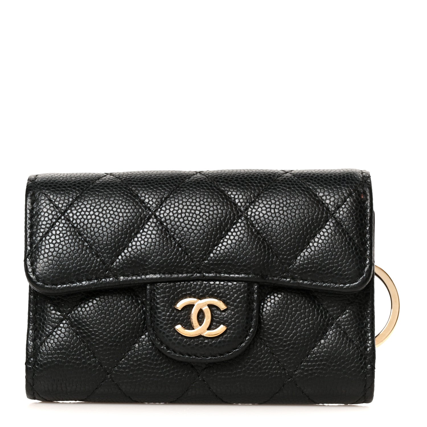 Chanel Caviar Quilted Classic 4 Key Holder Wallet Black 1 of 10