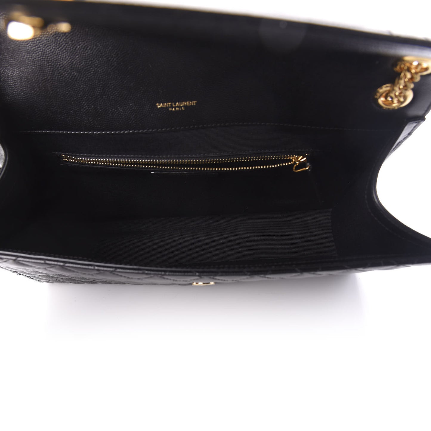 Grain De Poudre Textured Mixed Matelasse Large Triquilt Monogram Satchel Black